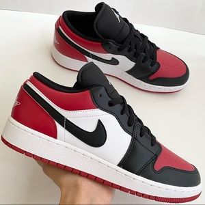 NEW Air Jordan 1 Low GS Bred Toe